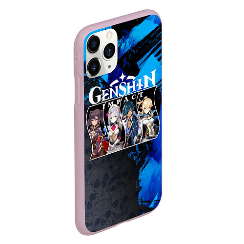 Чехол iPhone 11 Pro матовый Genshin Impact / 3D-Розовый – фото 2