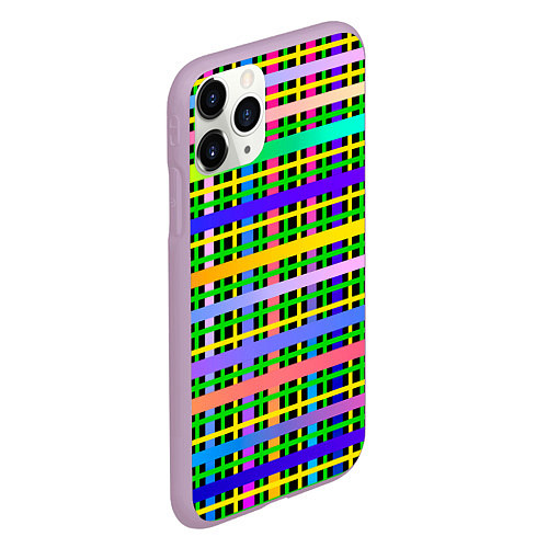 Чехол iPhone 11 Pro матовый Цветной беспредел / 3D-Сиреневый – фото 2