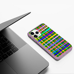 Чехол iPhone 11 Pro матовый Цветной беспредел, цвет: 3D-сиреневый — фото 2