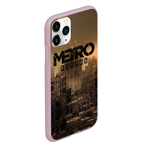 Чехол iPhone 11 Pro матовый Metro город-призрак / 3D-Розовый – фото 2