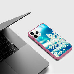 Чехол iPhone 11 Pro матовый Снег, цвет: 3D-малиновый — фото 2