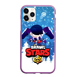 Чехол iPhone 11 Pro матовый Brawl Stars Эдгар, цвет: 3D-фиолетовый