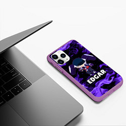 Чехол iPhone 11 Pro матовый BRAWL STARS EDGAR, цвет: 3D-фиолетовый — фото 2