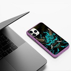 Чехол iPhone 11 Pro матовый SAMURAI CYBERPUNK 2077, цвет: 3D-фиолетовый — фото 2