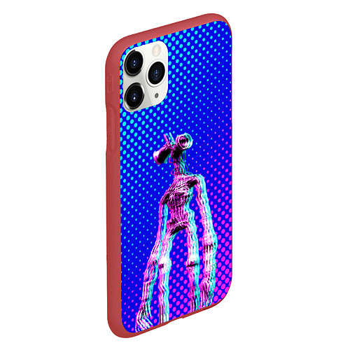Чехол iPhone 11 Pro матовый Siren Head - Helloween / 3D-Красный – фото 2
