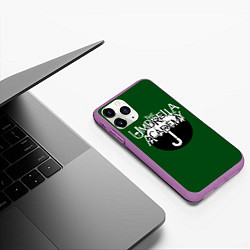 Чехол iPhone 11 Pro матовый Umbrella academy, цвет: 3D-фиолетовый — фото 2
