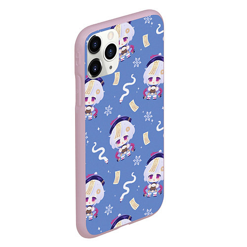 Чехол iPhone 11 Pro матовый Genshin Impact / 3D-Розовый – фото 2