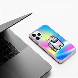 Чехол iPhone 11 Pro матовый Among Us Unicorn, цвет: 3D-розовый — фото 2