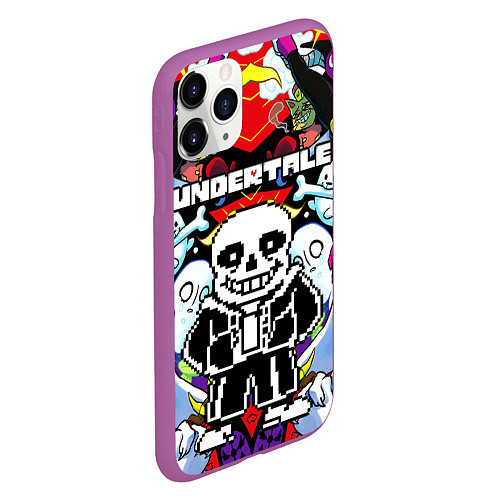 Чехол iPhone 11 Pro матовый UNDERTALE / 3D-Фиолетовый – фото 2