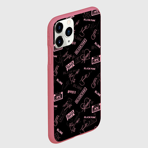 Чехол iPhone 11 Pro матовый BLACKPINK / 3D-Малиновый – фото 2