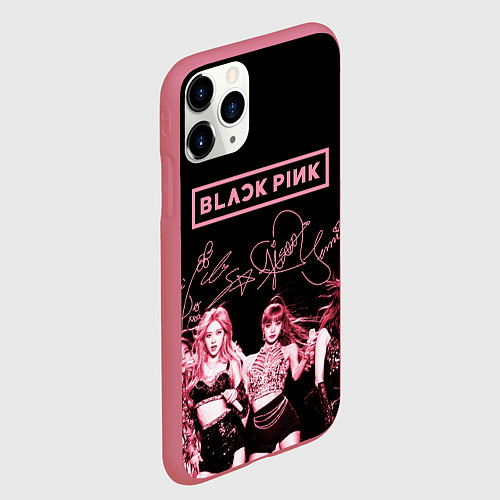 Чехол iPhone 11 Pro матовый BLACKPINK / 3D-Малиновый – фото 2