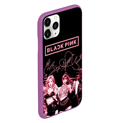 Чехол iPhone 11 Pro матовый BLACKPINK / 3D-Фиолетовый – фото 2