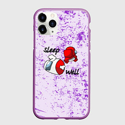 Чехол iPhone 11 Pro матовый Among Us Sleep well Z, цвет: 3D-фиолетовый
