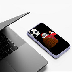 Чехол iPhone 11 Pro матовый Santa claus, цвет: 3D-светло-сиреневый — фото 2