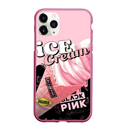 Чехол iPhone 11 Pro матовый BLACKPINK ICE CREAM, цвет: 3D-малиновый