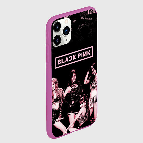 Чехол iPhone 11 Pro матовый BLACKPINK / 3D-Фиолетовый – фото 2