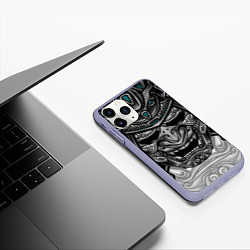 Чехол iPhone 11 Pro матовый Cyber Samurai, цвет: 3D-светло-сиреневый — фото 2