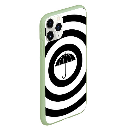 Чехол iPhone 11 Pro матовый Узор Академия Амбрелла / 3D-Салатовый – фото 2