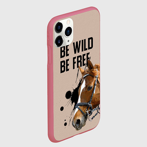 Чехол iPhone 11 Pro матовый Be wild be free / 3D-Малиновый – фото 2