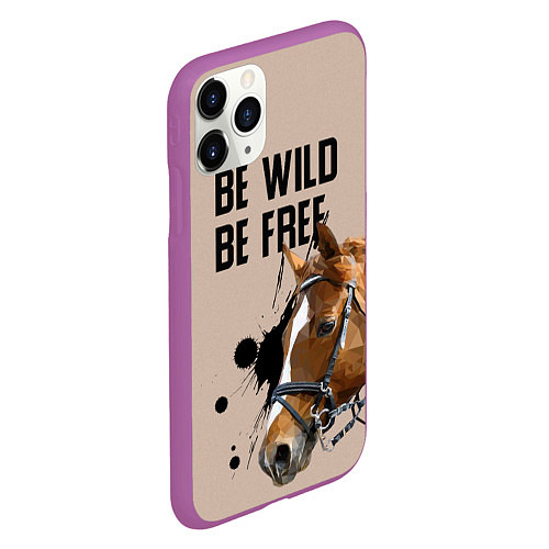 Чехол iPhone 11 Pro матовый Be wild be free / 3D-Фиолетовый – фото 2