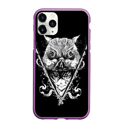 Чехол iPhone 11 Pro матовый Клинок рассекающий демонов Ино, цвет: 3D-фиолетовый
