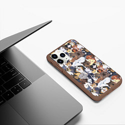 Чехол iPhone 11 Pro матовый Dogs, цвет: 3D-коричневый — фото 2