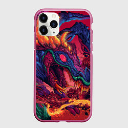 Чехол iPhone 11 Pro матовый HYPER BEAST, цвет: 3D-малиновый