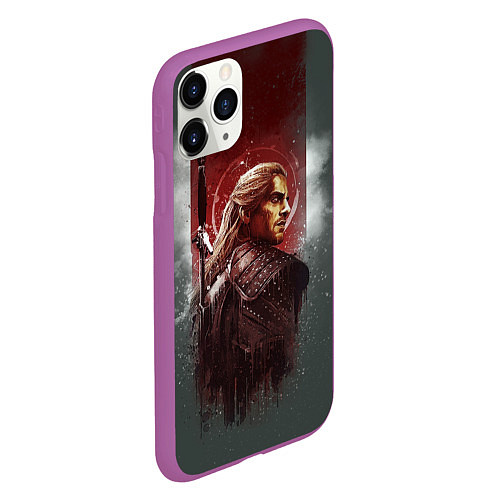 Чехол iPhone 11 Pro матовый The Wticher 3D / 3D-Фиолетовый – фото 2