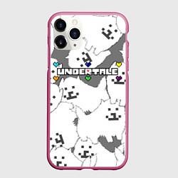 Чехол iPhone 11 Pro матовый Undertale, цвет: 3D-малиновый