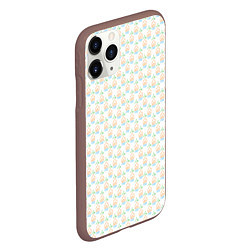 Чехол iPhone 11 Pro матовый Четыре элемента паттерн текстура, цвет: 3D-коричневый — фото 2