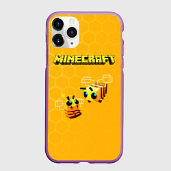 Чехол iPhone 11 Pro матовый Minecraft, цвет: 3D-фиолетовый