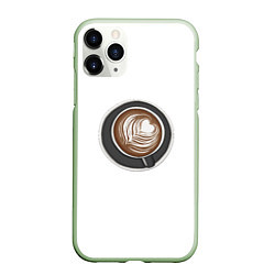Чехол iPhone 11 Pro матовый Кружка кофе, цвет: 3D-салатовый