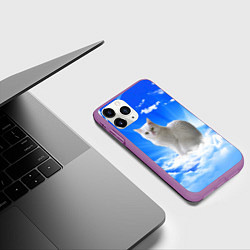 Чехол iPhone 11 Pro матовый Кот в облаках, цвет: 3D-фиолетовый — фото 2