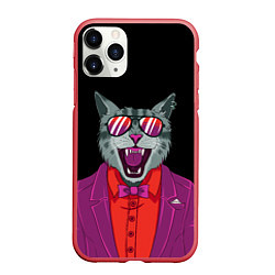 Чехол iPhone 11 Pro матовый Boss Cat, цвет: 3D-красный