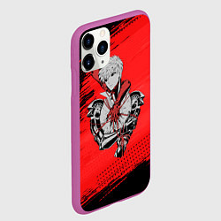 Чехол iPhone 11 Pro матовый Генос One Punch Man, цвет: 3D-фиолетовый — фото 2
