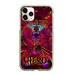 Чехол iPhone 11 Pro матовый BEAR, цвет: 3D-салатовый