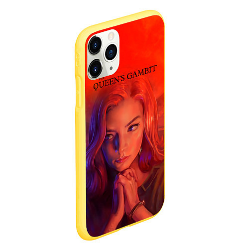 Чехол iPhone 11 Pro матовый Queens Gambit Ход Королевы / 3D-Желтый – фото 2