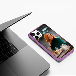 Чехол iPhone 11 Pro матовый Queens Gambit Ход Королевы, цвет: 3D-фиолетовый — фото 2