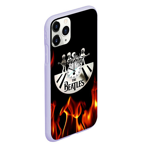 Чехол iPhone 11 Pro матовый The Beatles / 3D-Светло-сиреневый – фото 2