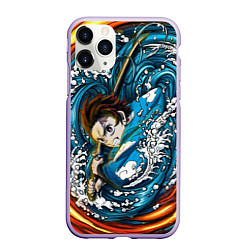 Чехол iPhone 11 Pro матовый Танджиро Камадо Клинок демонов, цвет: 3D-светло-сиреневый