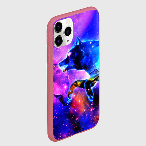 Чехол iPhone 11 Pro матовый Волки / 3D-Малиновый – фото 2