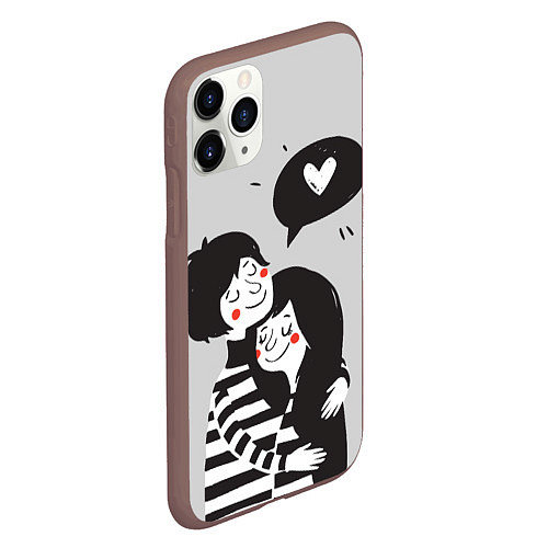 Чехол iPhone 11 Pro матовый Любовь / 3D-Коричневый – фото 2