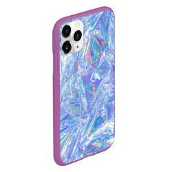 Чехол iPhone 11 Pro матовый 3d ice glitch, цвет: 3D-фиолетовый — фото 2