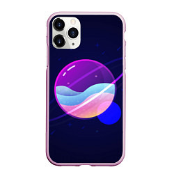 Чехол iPhone 11 Pro матовый Солнечная система, цвет: 3D-розовый