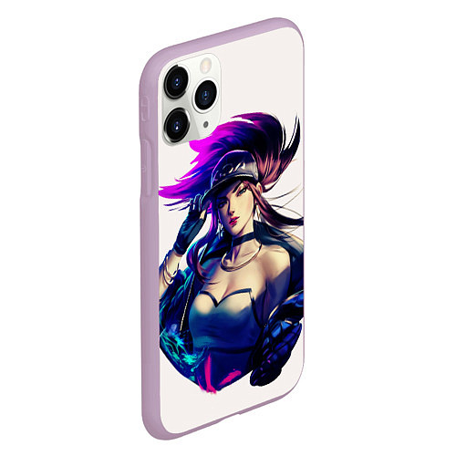 Чехол iPhone 11 Pro матовый KDA Akali / 3D-Сиреневый – фото 2