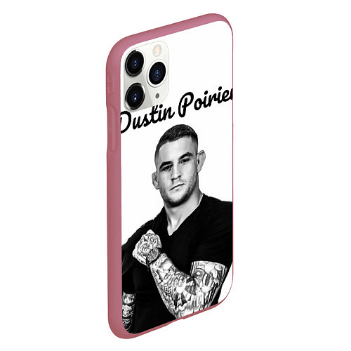 Чехол iPhone 11 Pro матовый Dustin Poirier / 3D-Малиновый – фото 2