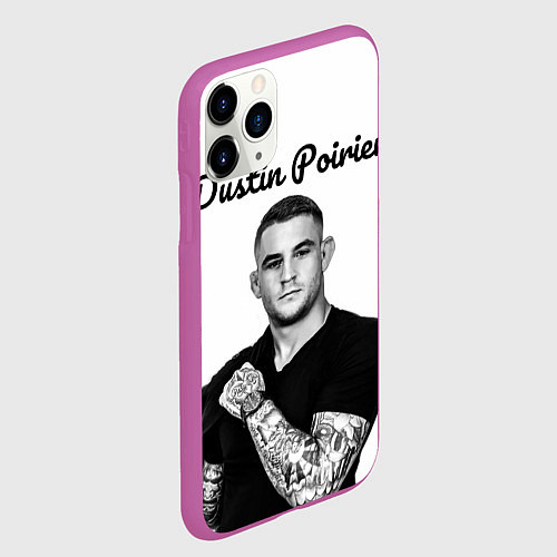 Чехол iPhone 11 Pro матовый Dustin Poirier / 3D-Фиолетовый – фото 2