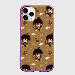 Чехол iPhone 11 Pro матовый Чиби Чжун Ли, цвет: 3D-фиолетовый