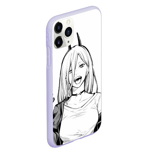 Чехол iPhone 11 Pro матовый Black and White Anime / 3D-Светло-сиреневый – фото 2