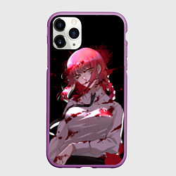 Чехол iPhone 11 Pro матовый Makima Chainsaw Man, цвет: 3D-фиолетовый